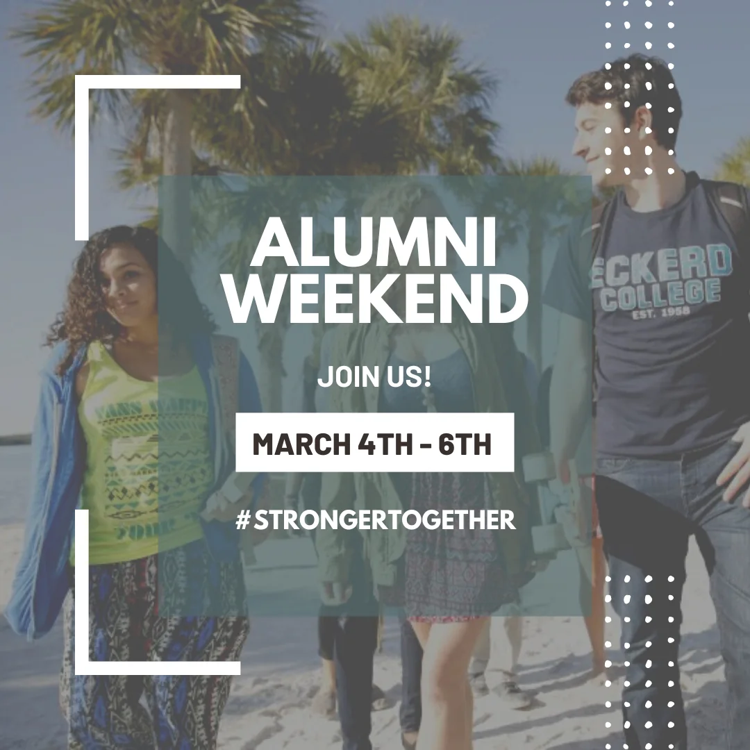 An Alumni Weekend graphic for March 4 to 6.