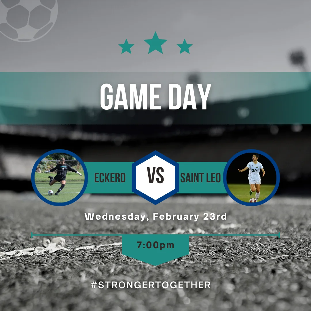 A Game Day graphic for Eckerd versus Saint Leo.