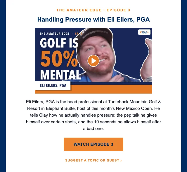 The Amateur Edge Episode 3 module with a Golf is 50% mental thumbnail.