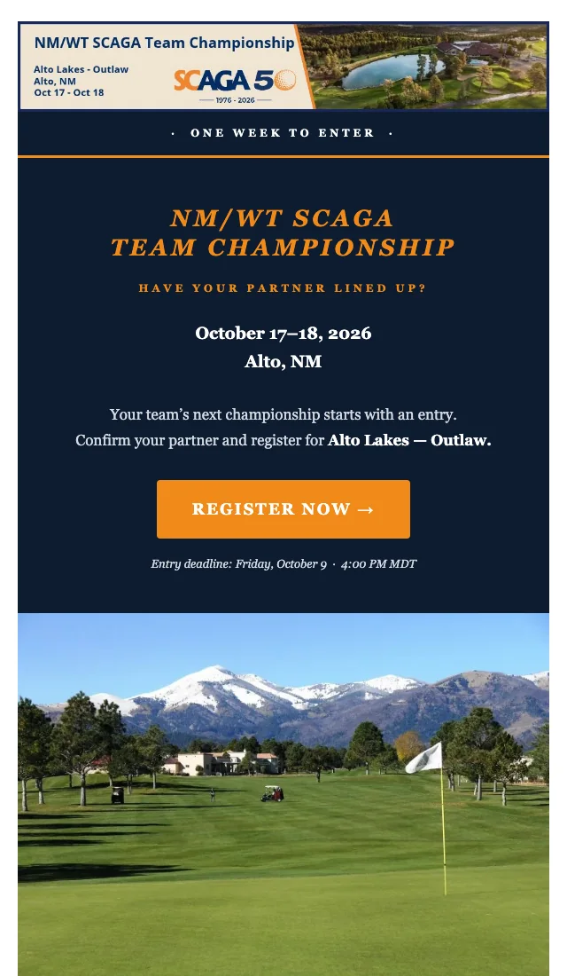 The one-week reminder email.