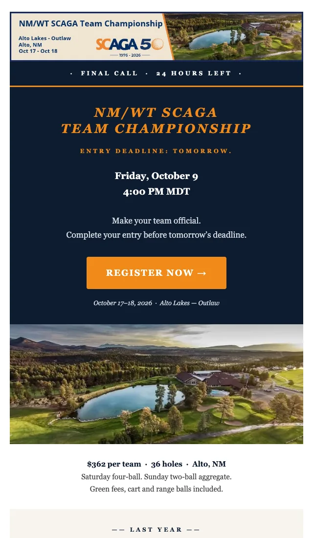 The final call email.